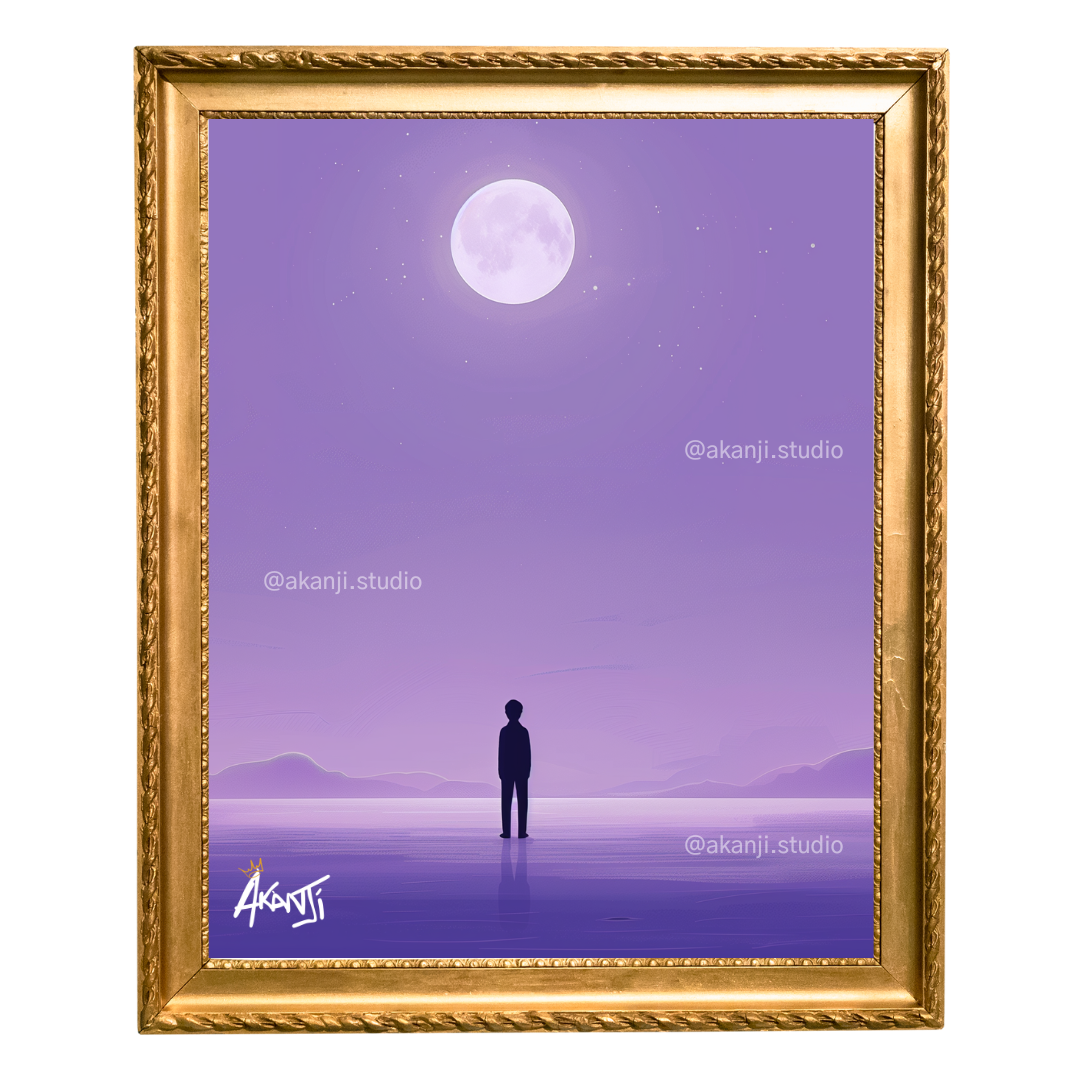 'Moon Solitude' Inspired by Nature by Akanji Studio